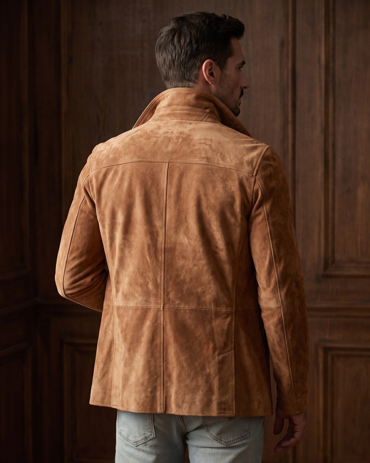 Ermanno Suede Leather Peacoat