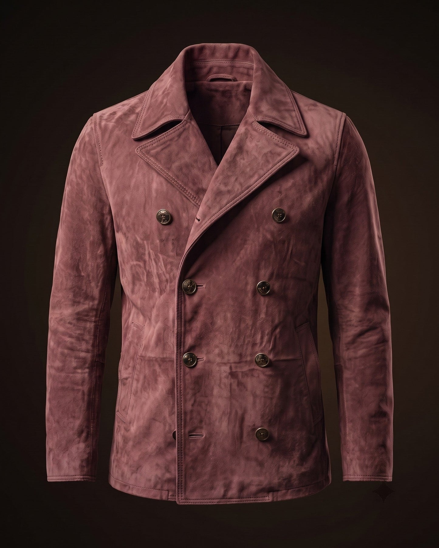 Ermanno Suede Leather Peacoat